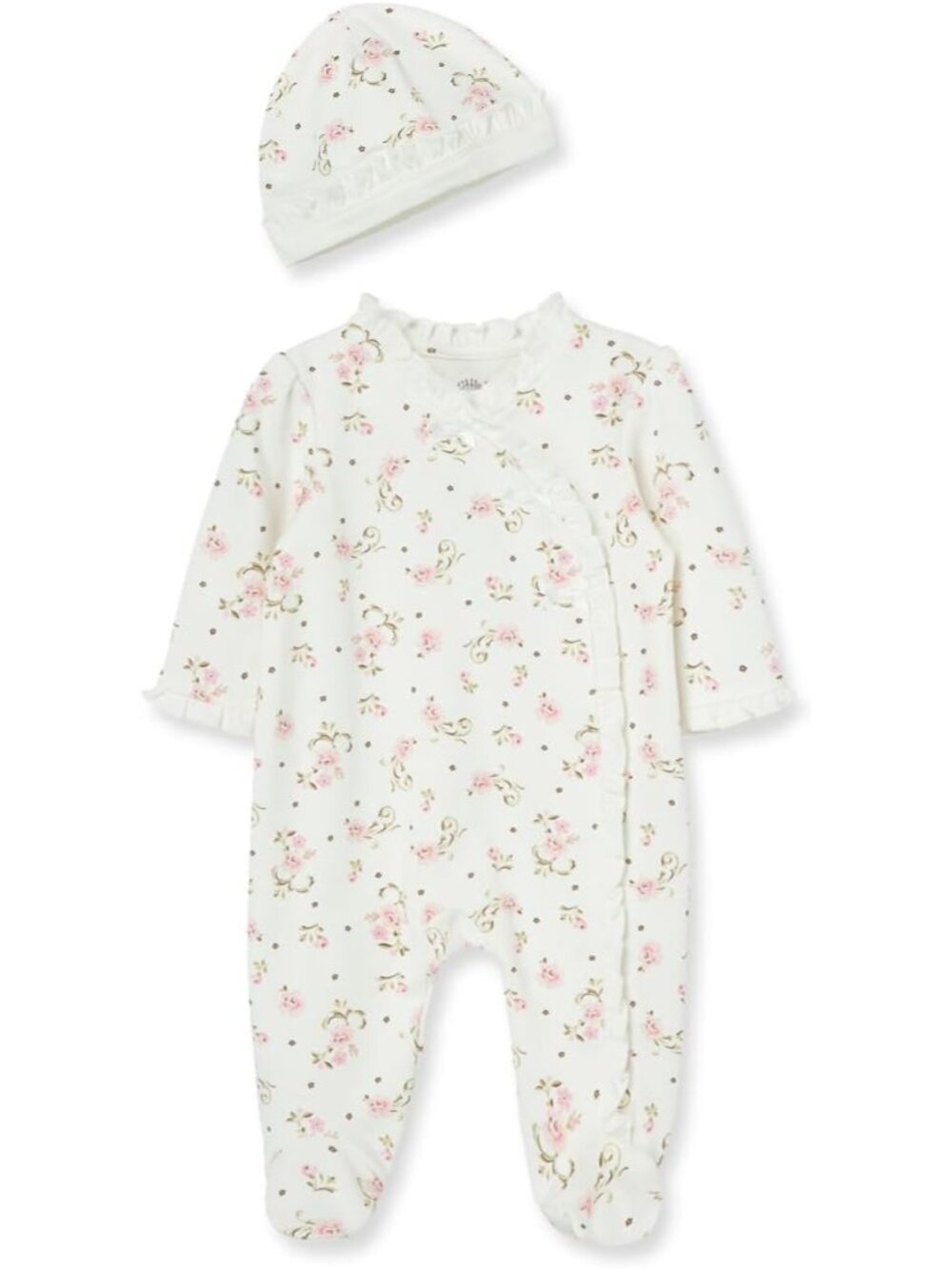 Baby Girls 100% Cotton Footie Sleeper, Preemie to 9 Months